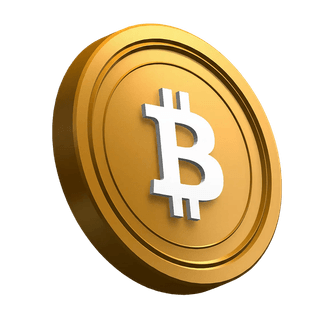 Bitcoin (BTC)-mynt placerat i lutning i hero-sektionens design