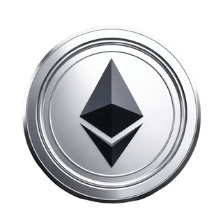 Svävande grafiskt element med ETH-myntet (Ethereum)